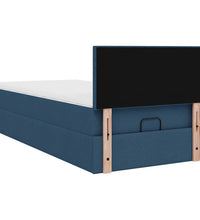 Ottoman-Bett mit Matratze Blau 100x200 cm Stoff