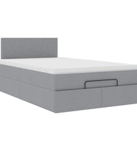 Ottoman-Bett mit Matratze Hellgrau 120x200 cm Stoff
