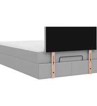 Ottoman-Bett mit Matratze Hellgrau 120x200 cm Stoff