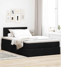 Ottoman-Bett mit Matratze Schwarz 120x200 cm Stoff