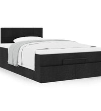 Ottoman-Bett mit Matratze Schwarz 120x200 cm Stoff