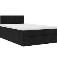 Ottoman-Bett mit Matratze Schwarz 120x200 cm Stoff