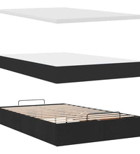 Ottoman-Bett mit Matratze Schwarz 120x200 cm Stoff