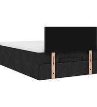 Ottoman-Bett mit Matratze Schwarz 120x200 cm Stoff