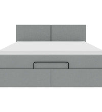 Ottoman-Bett mit Matratze Hellgrau 140x200 cm Stoff