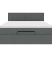 Ottoman-Bett mit Matratze Dunkelgrau 140x200 cm Stoff