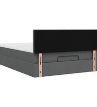 Ottoman-Bett mit Matratze Dunkelgrau 140x200 cm Stoff