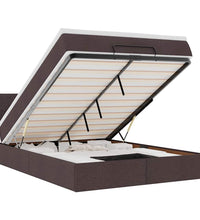 Ottoman-Bett mit Matratze Dunkelbraun 140x200 cm Stoff