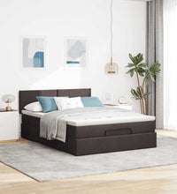 Ottoman-Bett mit Matratze Dunkelbraun 140x200 cm Stoff