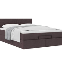 Ottoman-Bett mit Matratze Dunkelbraun 140x200 cm Stoff