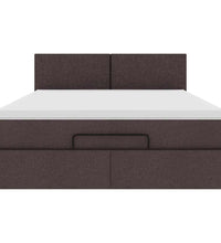 Ottoman-Bett mit Matratze Dunkelbraun 140x200 cm Stoff