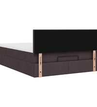 Ottoman-Bett mit Matratze Dunkelbraun 140x200 cm Stoff