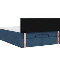 Ottoman-Bett mit Matratze Blau 140x200 cm Stoff