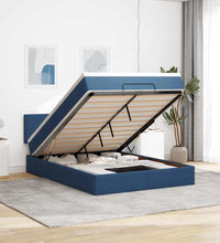 Ottoman-Bett mit Matratze Blau 140x200 cm Stoff