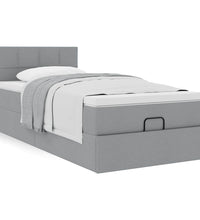 Ottoman-Bett mit Matratze Hellgrau 80x200 cm Stoff