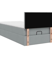 Ottoman-Bett mit Matratze Hellgrau 80x200 cm Stoff