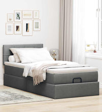 Ottoman-Bett mit Matratze Dunkelgrau 80x200 cm Stoff