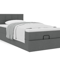 Ottoman-Bett mit Matratze Dunkelgrau 80x200 cm Stoff