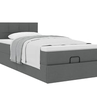 Ottoman-Bett mit Matratze Dunkelgrau 80x200 cm Stoff