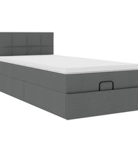Ottoman-Bett mit Matratze Dunkelgrau 80x200 cm Stoff