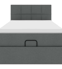 Ottoman-Bett mit Matratze Dunkelgrau 80x200 cm Stoff
