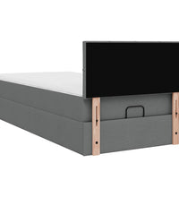 Ottoman-Bett mit Matratze Dunkelgrau 80x200 cm Stoff