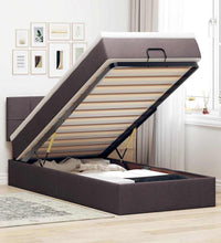 Ottoman-Bett mit Matratze Dunkelbraun 80x200 cm Stoff