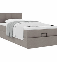 Ottoman-Bett mit Matratze Taupe 80x200 cm Stoff