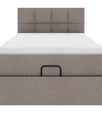 Ottoman-Bett mit Matratze Taupe 80x200 cm Stoff