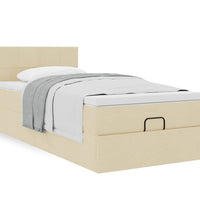 Ottoman-Bett mit Matratze Creme 80x200 cm Stoff