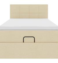 Ottoman-Bett mit Matratze Creme 80x200 cm Stoff
