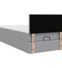 Ottoman-Bett mit Matratze Hellgrau 90x190 cm Stoff