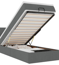 Ottoman-Bett mit Matratze Dunkelgrau 90x190 cm Stoff