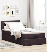 Ottoman-Bett mit Matratze Dunkelbraun 90x190 cm Stoff