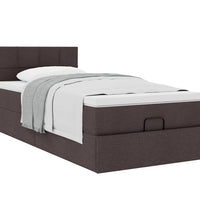 Ottoman-Bett mit Matratze Dunkelbraun 90x190 cm Stoff