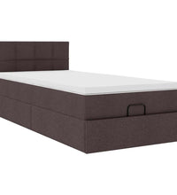 Ottoman-Bett mit Matratze Dunkelbraun 90x190 cm Stoff