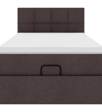 Ottoman-Bett mit Matratze Dunkelbraun 90x190 cm Stoff