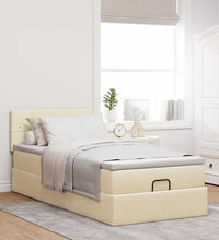 Ottoman-Bett mit Matratze Creme 90x190 cm Stoff