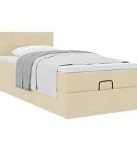Ottoman-Bett mit Matratze Creme 90x190 cm Stoff