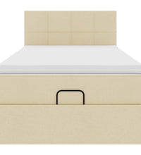 Ottoman-Bett mit Matratze Creme 90x190 cm Stoff