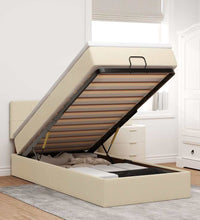 Ottoman-Bett mit Matratze Creme 90x190 cm Stoff