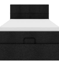 Ottoman-Bett mit Matratze Schwarz 90x200 cm Stoff