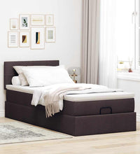 Ottoman-Bett mit Matratze Dunkelbraun 90x200 cm Stoff