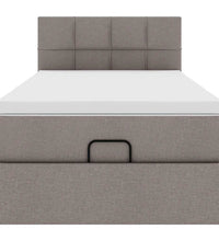 Ottoman-Bett mit Matratze Taupe 90x200 cm Stoff