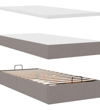 Ottoman-Bett mit Matratze Taupe 90x200 cm Stoff