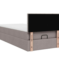 Ottoman-Bett mit Matratze Taupe 90x200 cm Stoff