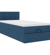 Ottoman-Bett mit Matratze Blau 90x200 cm Stoff