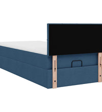 Ottoman-Bett mit Matratze Blau 90x200 cm Stoff