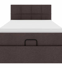 Ottoman-Bett mit Matratze Dunkelbraun 100x200 cm Stoff