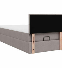 Ottoman-Bett mit Matratze Taupe 100x200 cm Stoff